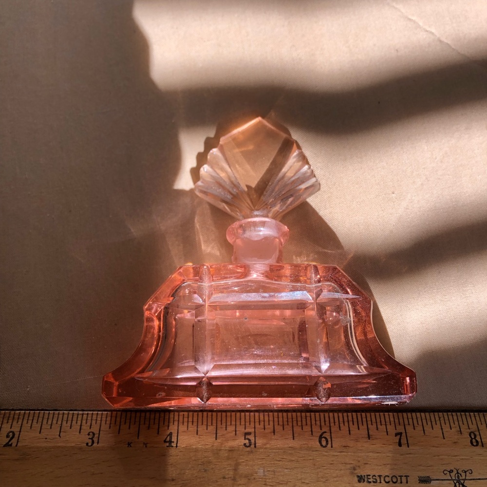 Vintage Pink Glass Perfume Bottle